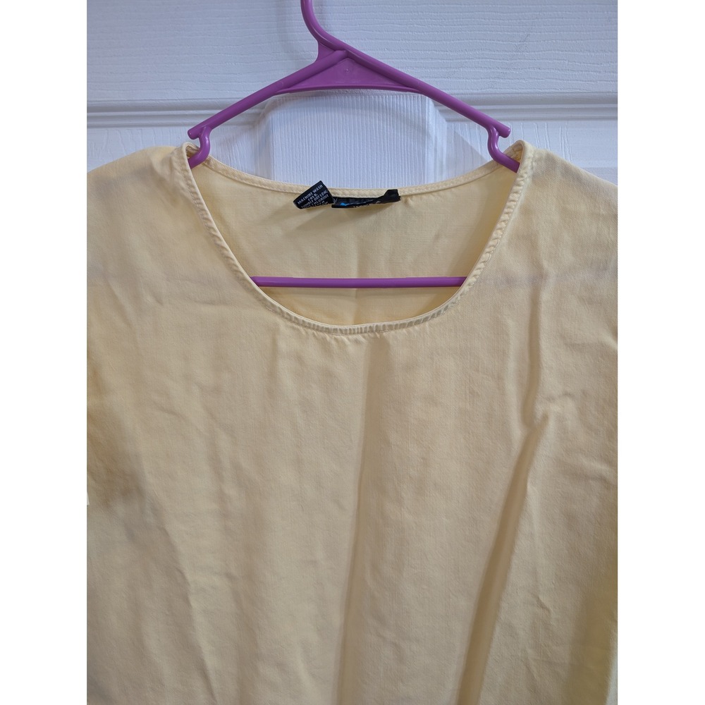 Kavu Tencel Short Sleeve Top Womens Yellow Made in USA Scoop - Size M - Picture 3 of 5